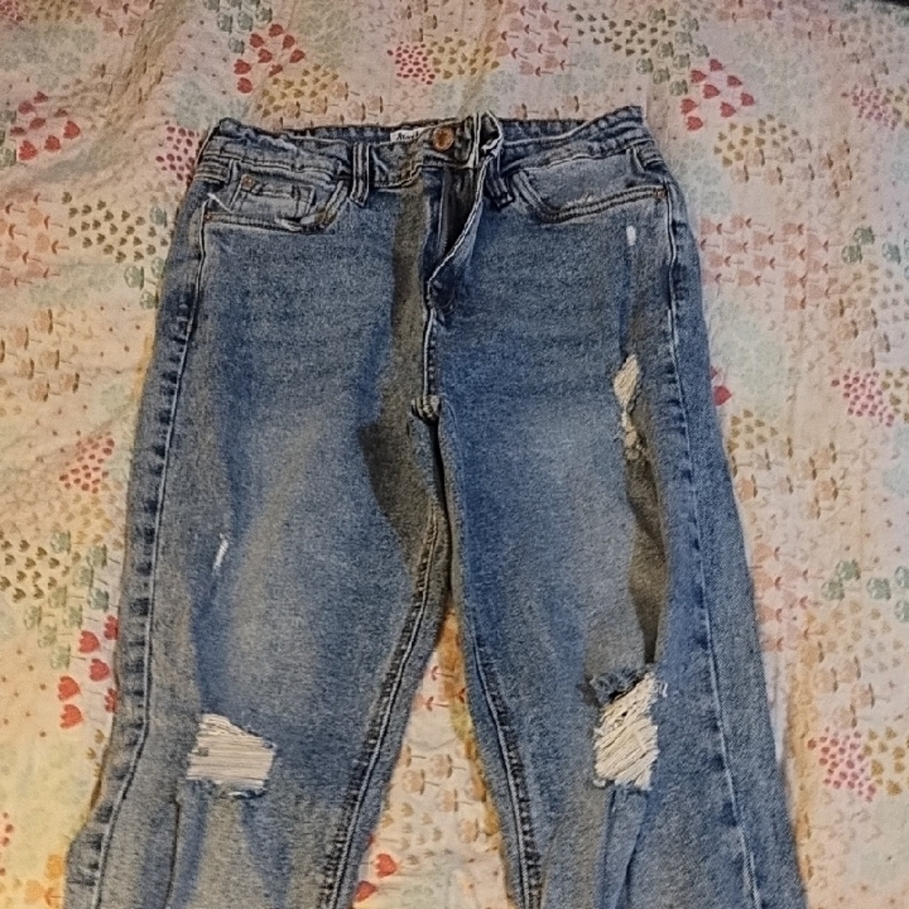 Distressed Blue Jeans